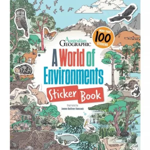 Kids Australian Geographic Activity Books | Animals & Nature-A World of Environments Sticker Book