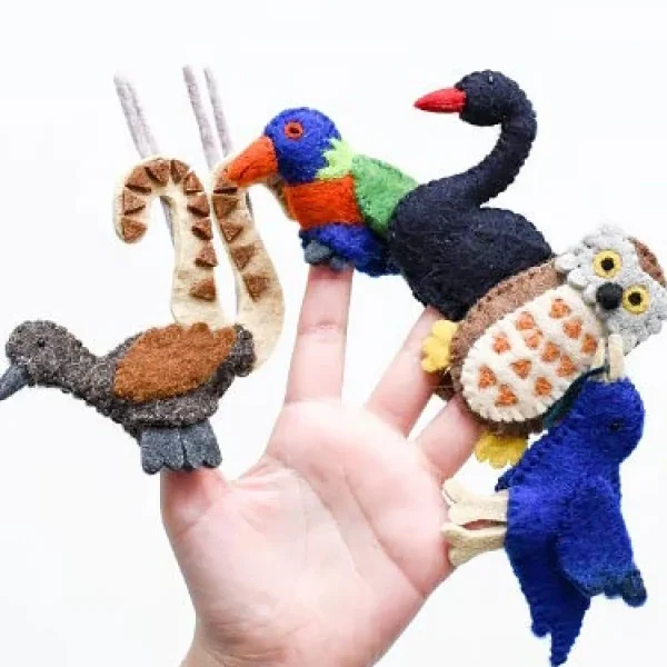 Australian Geographic Puppets-Australian Animals D - Finger Puppet Set Birds of Australia