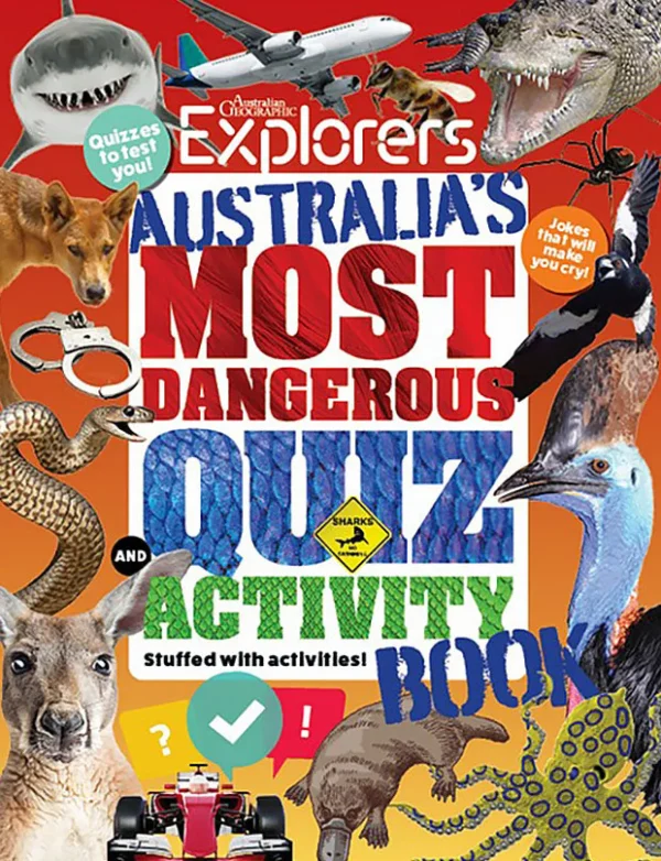 Kids Australian Geographic Activity Books | Animals & Nature-Australia's Most Dangerous Quiz & Activity Book