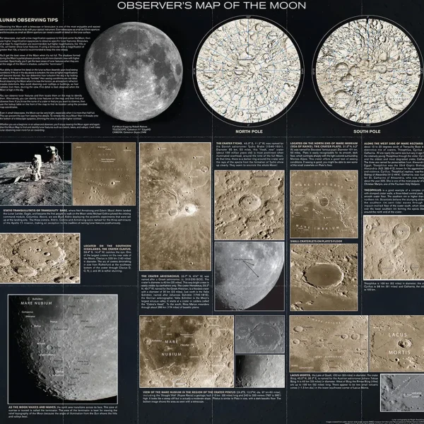 Australian Geographic Maps & Posters | Maps & Posters-Celestron Observer's Map of the Moon