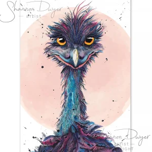 Australian Geographic Accessories | Greeting Cards-Edwina - Emu Greeting Card by Shannon Dwyer