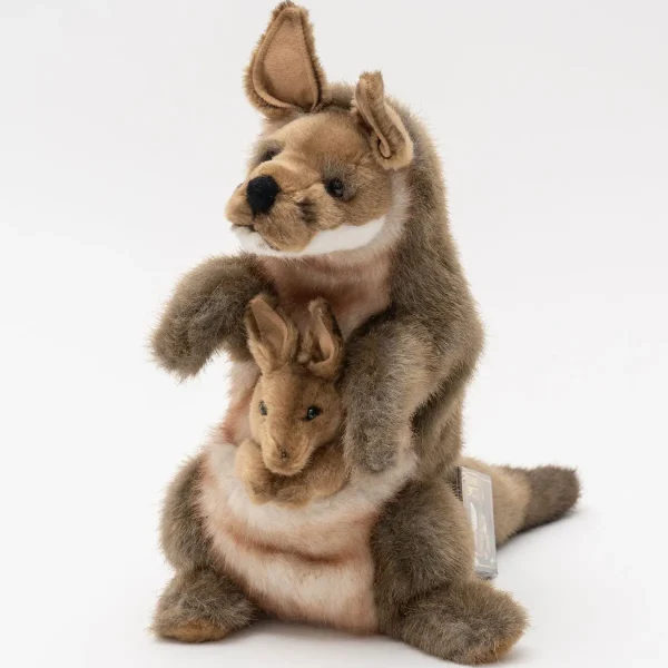 Australian Geographic Plush & Soft Toys | 0-24 Months-Hansa Kangaroo And Joey Puppet