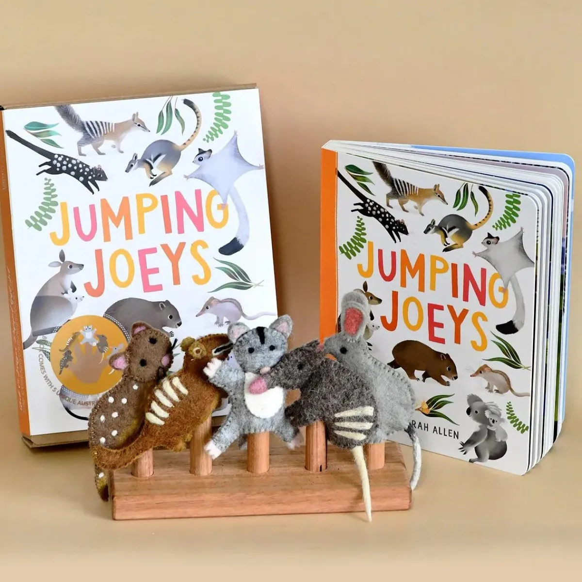 jumping_joeys_finger_puppets_and_book_set_by_sarah_allen_0.webp Australian Geographic Puppets-Jumping Joeys Finger Puppets and Book Set by Sarah Allen