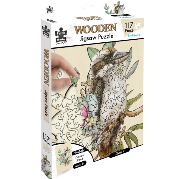 Australian Geographic Puzzles | Arts & Crafts-117 Piece Shaped Wooden Jigsaw Puzzle, Kookaburra