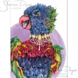 Australian Geographic Accessories | Greeting Cards-Rainbow - Lorikeet Greeting Card by Shannon Dwyer