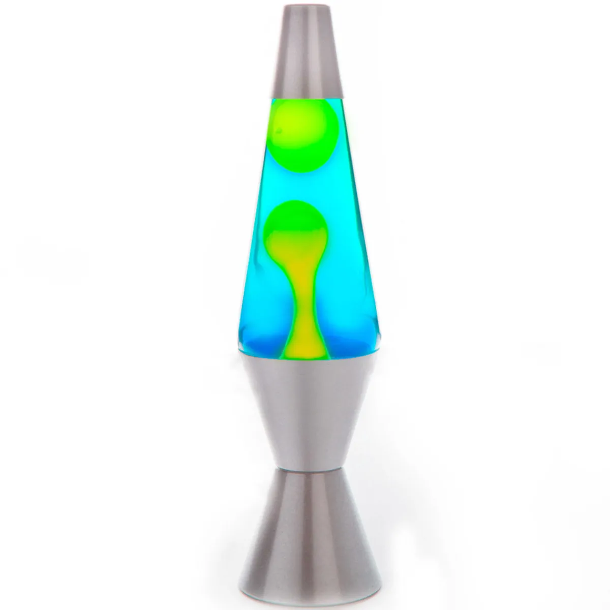 Australian Geographic 8+ Years | Lights-Retro Silver Lava Lamp with Blue and Yellow Wax - 37cm