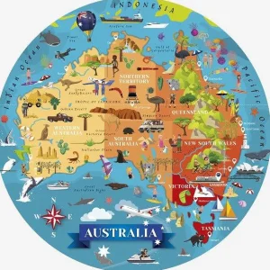 Australian Geographic 8+ Years | Puzzles-Sassi Travel, Learn and Explore - Puzzle and Book Set - Australia, 210 pcs