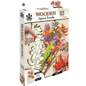 Australian Geographic Puzzles | Arts & Crafts-Shaped Wooden 123 Piece Jigsaw Puzzle, Lorikeets