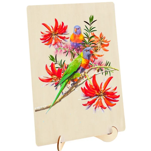 Australian Geographic Puzzles | Arts & Crafts-Shaped Wooden 123 Piece Jigsaw Puzzle, Lorikeets